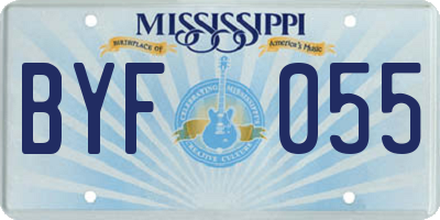 MS license plate BYF055