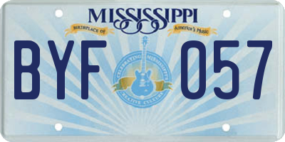 MS license plate BYF057