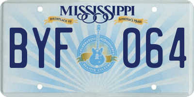 MS license plate BYF064