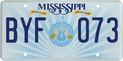 MS license plate BYF073