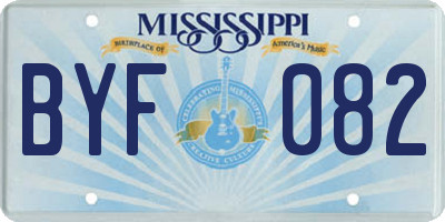 MS license plate BYF082