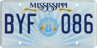 MS license plate BYF086