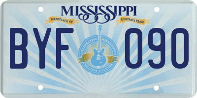 MS license plate BYF090