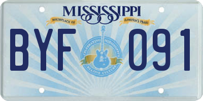 MS license plate BYF091