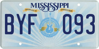 MS license plate BYF093