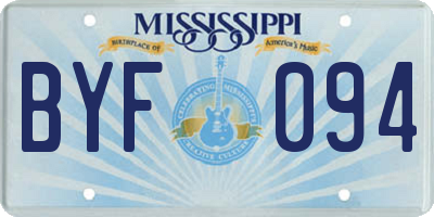 MS license plate BYF094