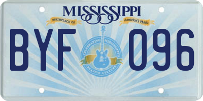 MS license plate BYF096