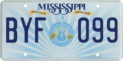 MS license plate BYF099