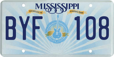 MS license plate BYF108