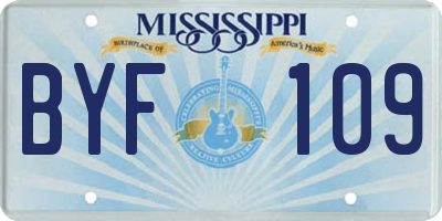 MS license plate BYF109