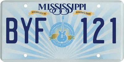 MS license plate BYF121
