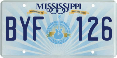 MS license plate BYF126