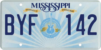 MS license plate BYF142