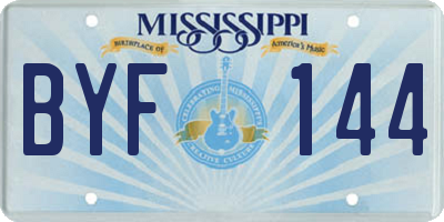 MS license plate BYF144