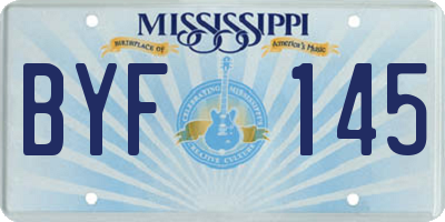 MS license plate BYF145