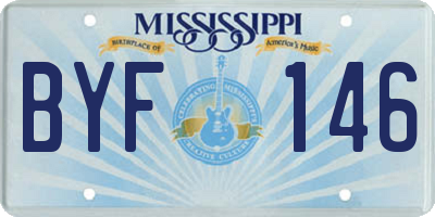 MS license plate BYF146
