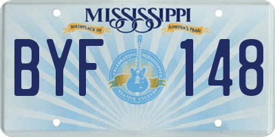 MS license plate BYF148