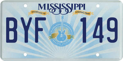 MS license plate BYF149