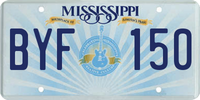 MS license plate BYF150