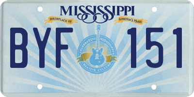 MS license plate BYF151
