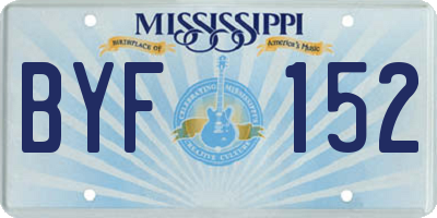 MS license plate BYF152