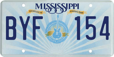 MS license plate BYF154