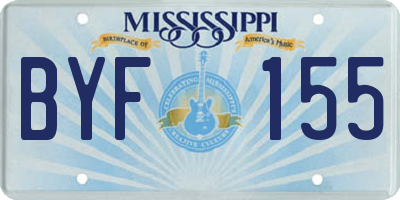 MS license plate BYF155