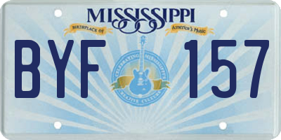 MS license plate BYF157