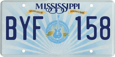 MS license plate BYF158