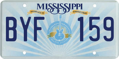 MS license plate BYF159