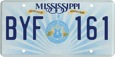 MS license plate BYF161