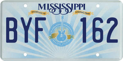 MS license plate BYF162