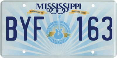 MS license plate BYF163