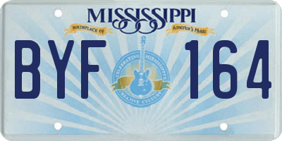 MS license plate BYF164