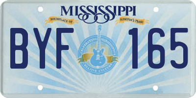 MS license plate BYF165