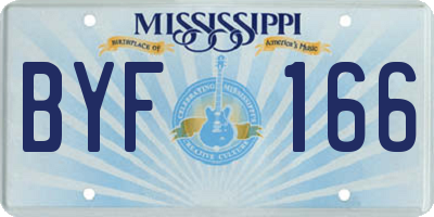 MS license plate BYF166