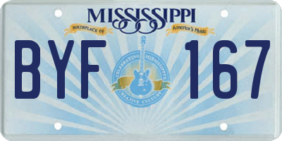MS license plate BYF167