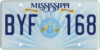 MS license plate BYF168