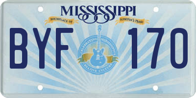 MS license plate BYF170