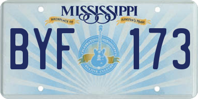 MS license plate BYF173