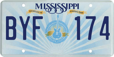 MS license plate BYF174