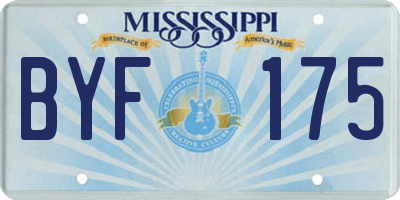 MS license plate BYF175