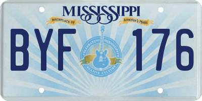MS license plate BYF176