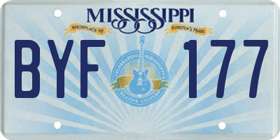 MS license plate BYF177