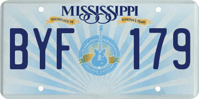 MS license plate BYF179