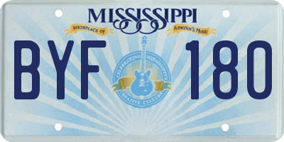 MS license plate BYF180