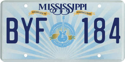 MS license plate BYF184