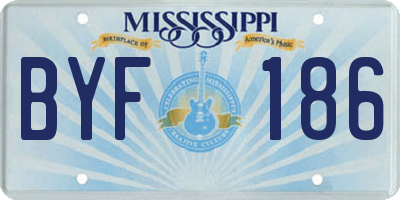 MS license plate BYF186