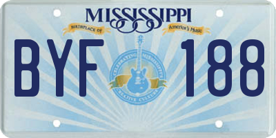 MS license plate BYF188