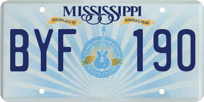 MS license plate BYF190